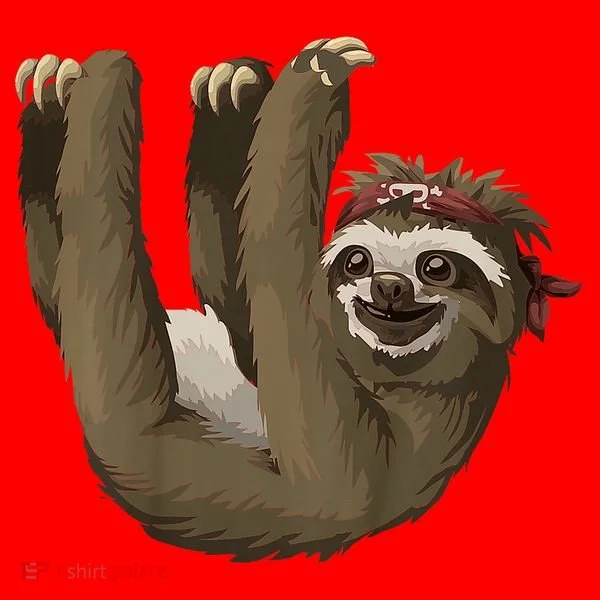 Cute Sloth - Retro Sloths Santa Hat