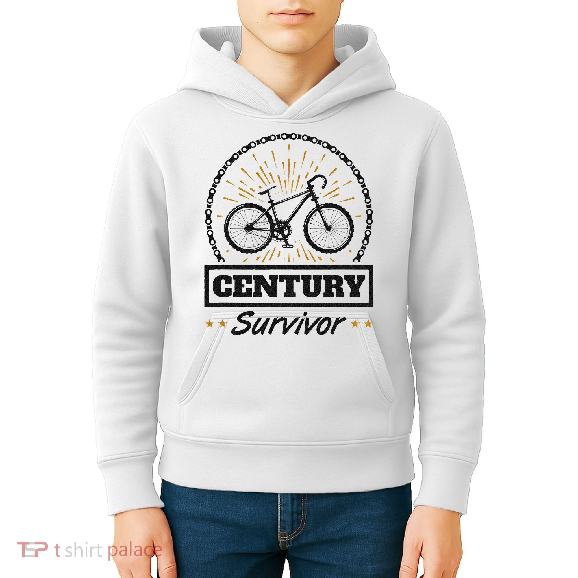 Century Survivor Road Cycling Ride 100 Miles Kids Hoodie