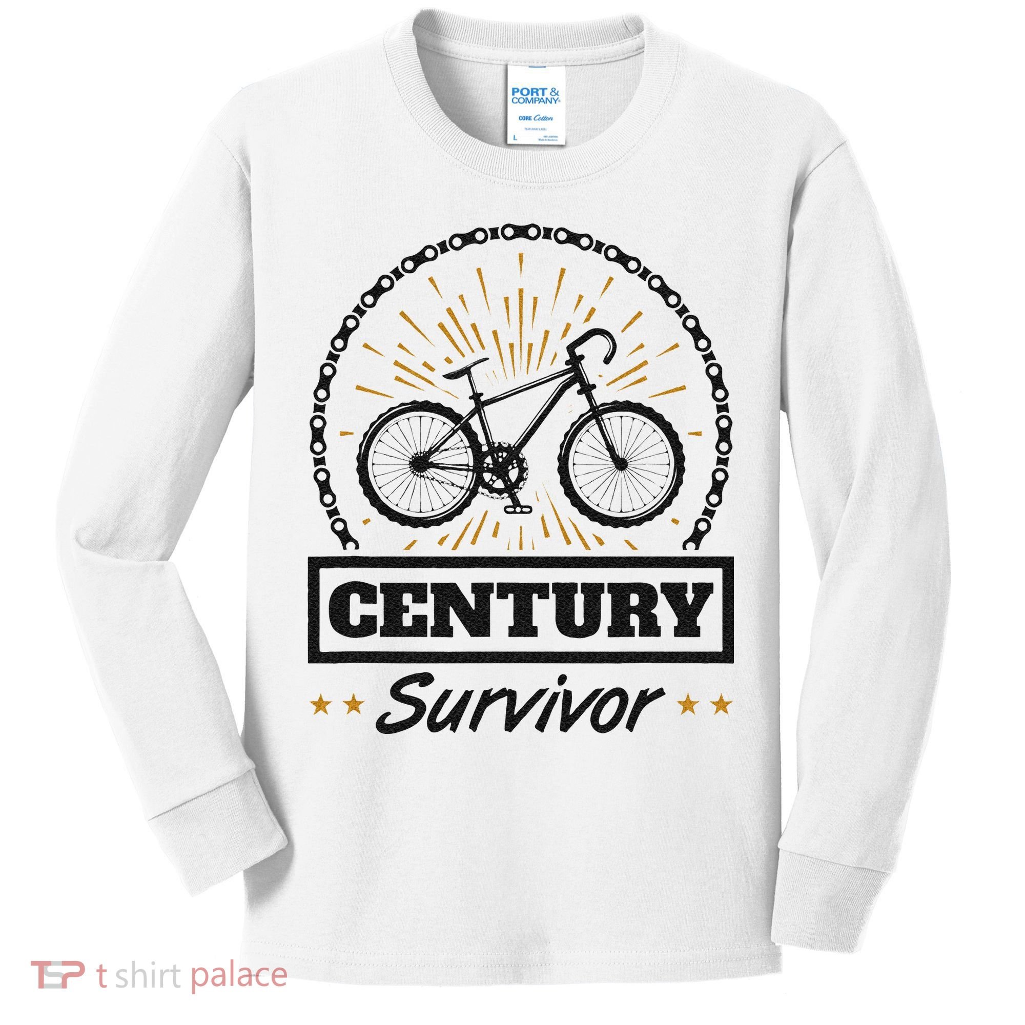 Century Survivor Road Cycling Ride 100 Miles Kids Long Sleeve Shirt