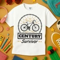 Century Survivor Road Cycling Ride 100 Miles Kids T-Shirt thumb 3