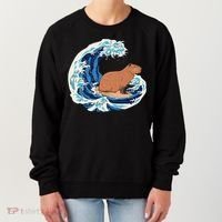 Capybara Surfing Rodent Wave Humor Animal Women's Sweatshirt thumb 0