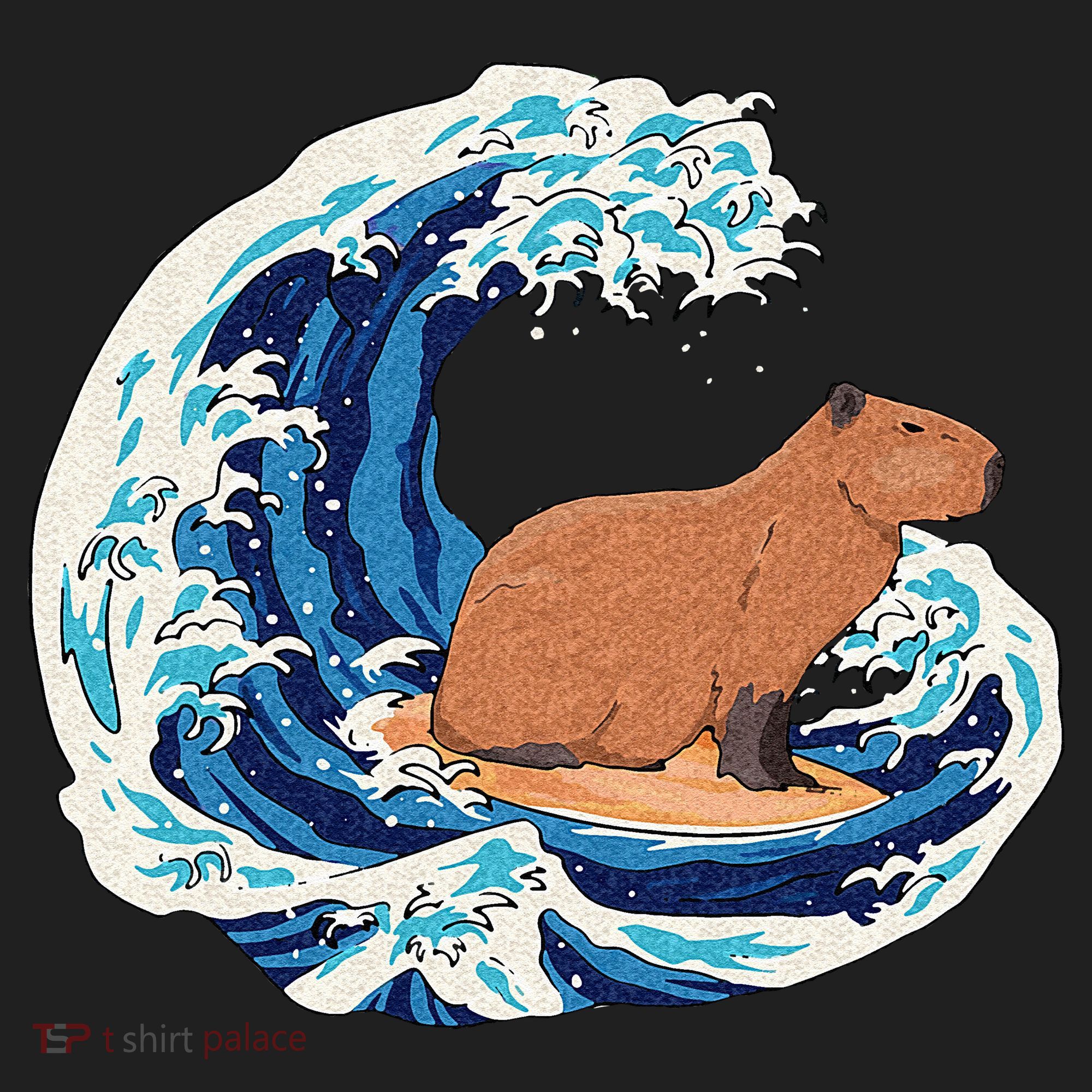 Capybara Surfing Rodent Wave Humor Animal Women's Sweatshirt