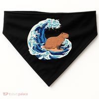 Capybara Surfing Rodent Wave Humor Animal USA-Made Doggie Bandana thumb 0