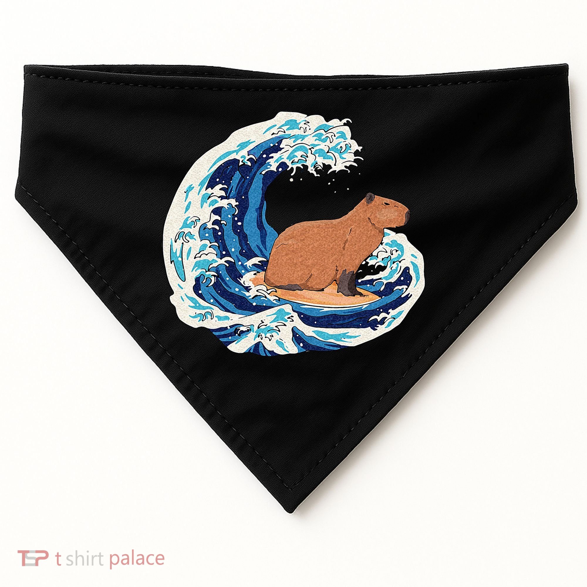 Capybara Surfing Rodent Wave Humor Animal USA-Made Doggie Bandana