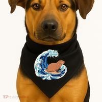 Capybara Surfing Rodent Wave Humor Animal USA-Made Doggie Bandana thumb 1