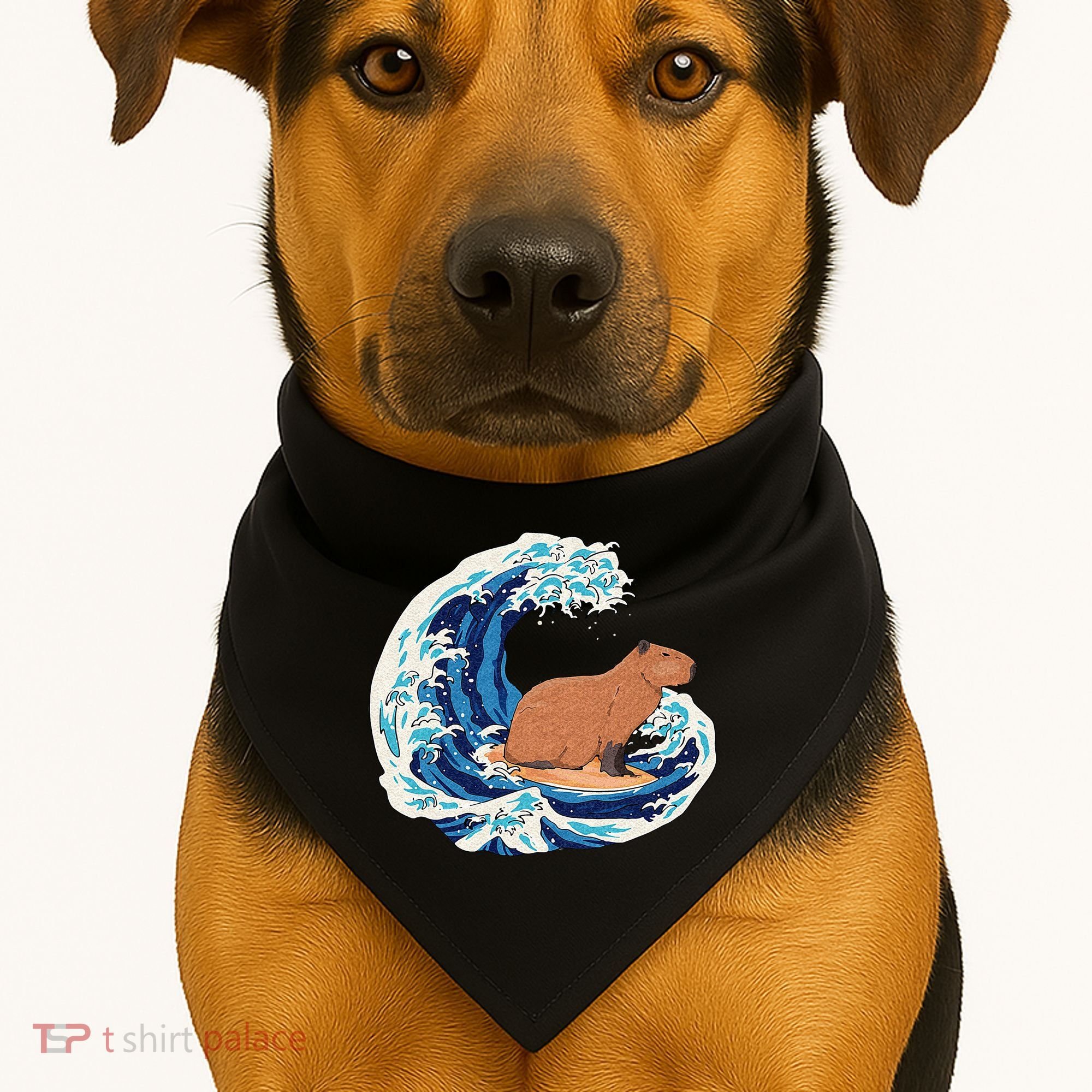 Capybara Surfing Rodent Wave Humor Animal USA-Made Doggie Bandana