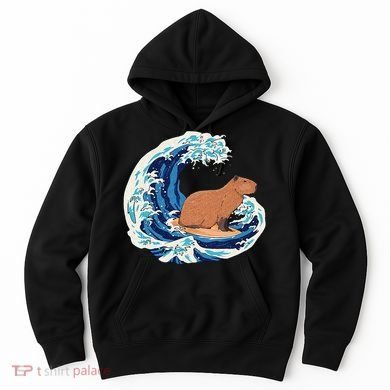 Capybara Surfing Rodent Wave Humor Animal Hoodie