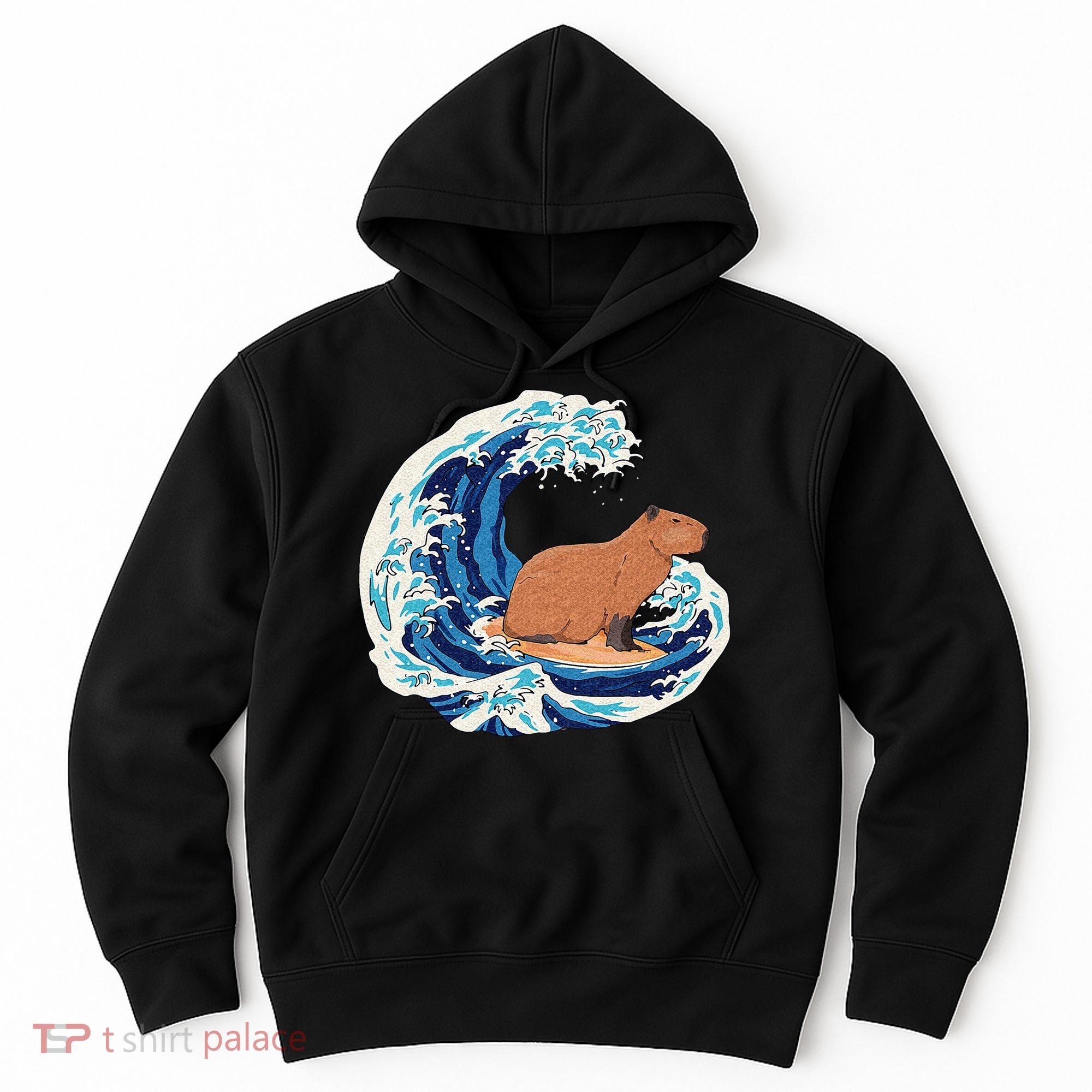 Capybara Surfing Rodent Wave Humor Animal Hoodie