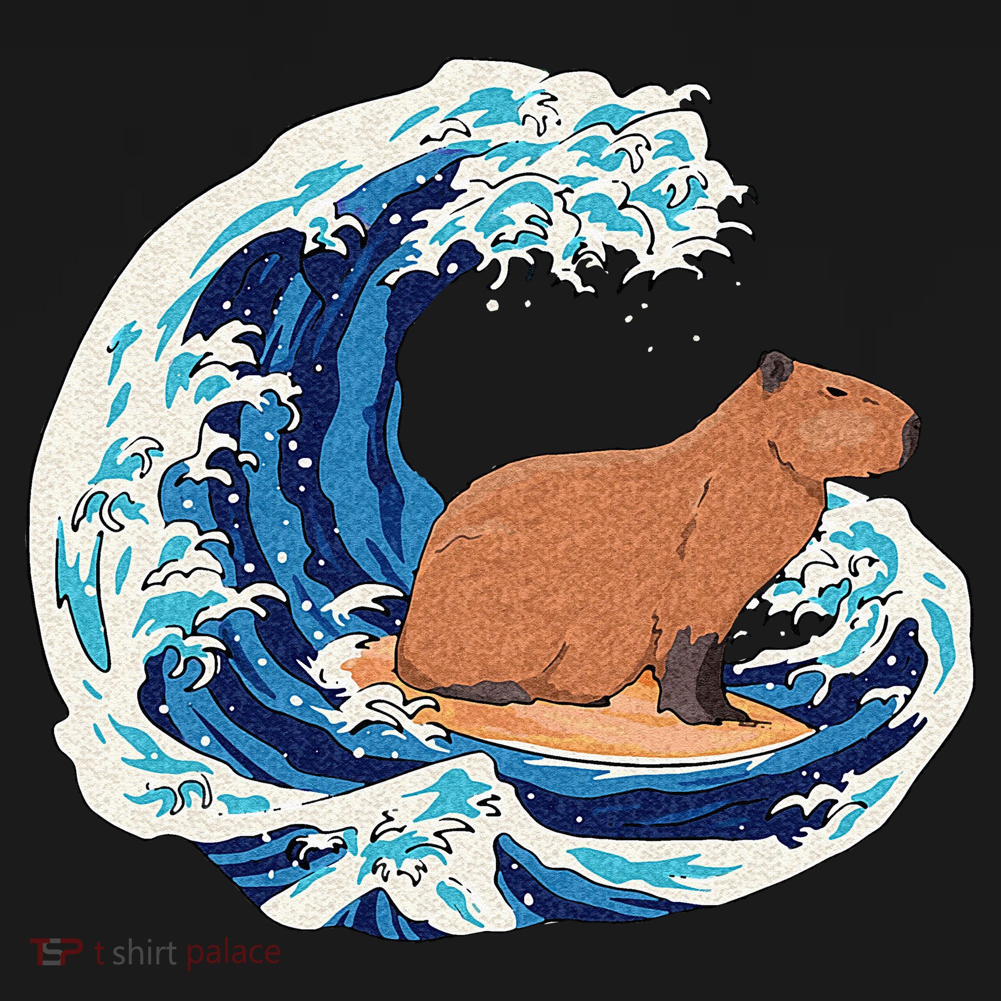 Capybara Surfing Rodent Wave Humor Animal Apron