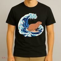 Capybara Surfing Rodent Wave Humor Animal T-Shirt thumb 3