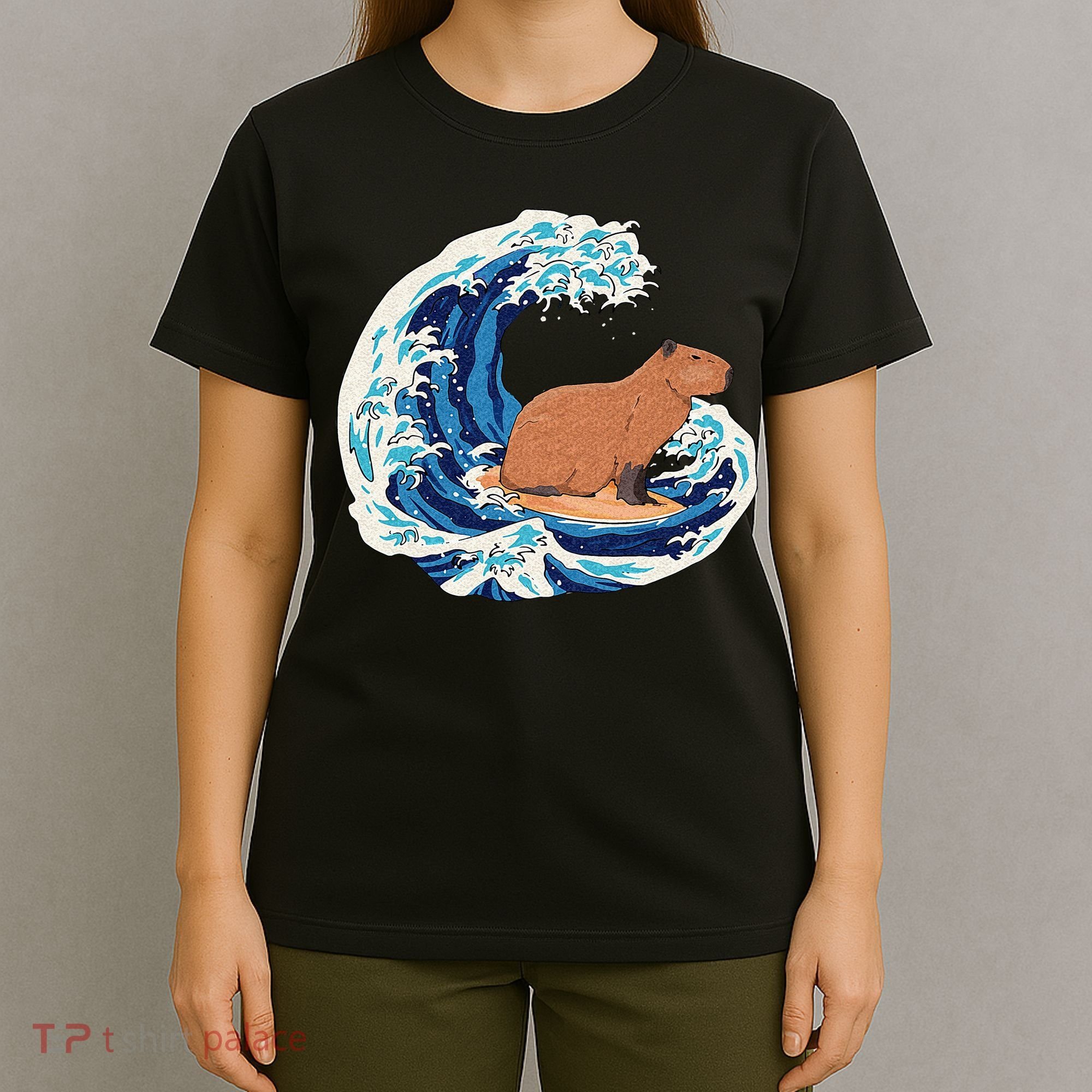 Capybara Surfing Rodent Wave Humor Animal T-Shirt