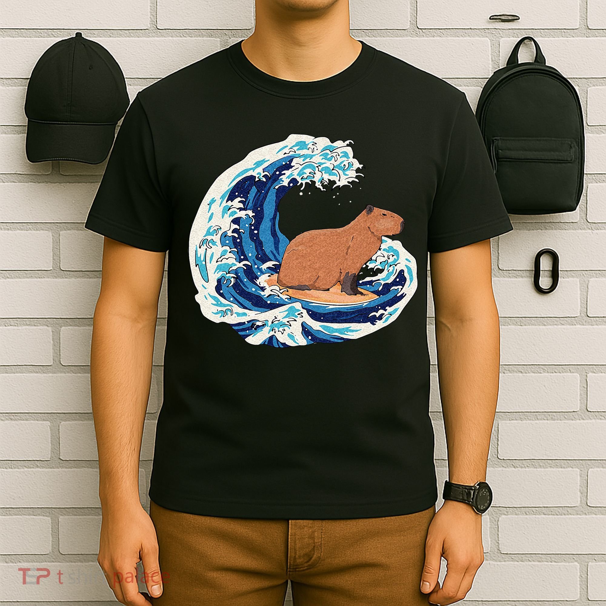 Capybara Surfing Rodent Wave Humor Animal T-Shirt