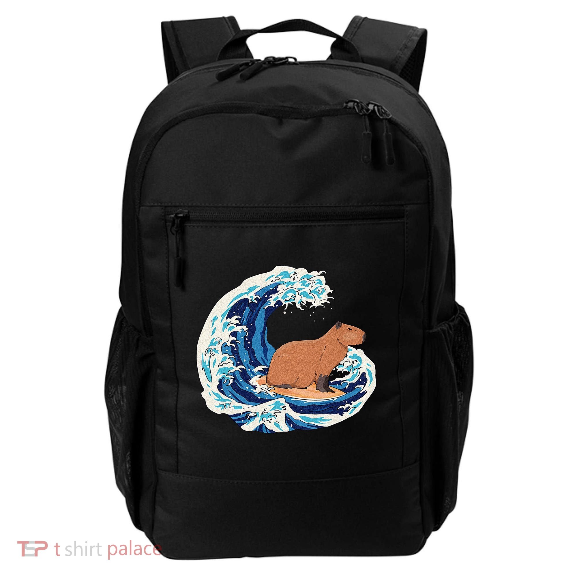 Capybara Surfing Rodent Wave Humor Animal Backpack