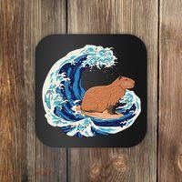 Capybara Surfing Rodent Wave Humor Animal Coaster thumb 0