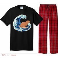 Capybara Surfing Rodent Wave Humor Animal Pajama Set thumb 0