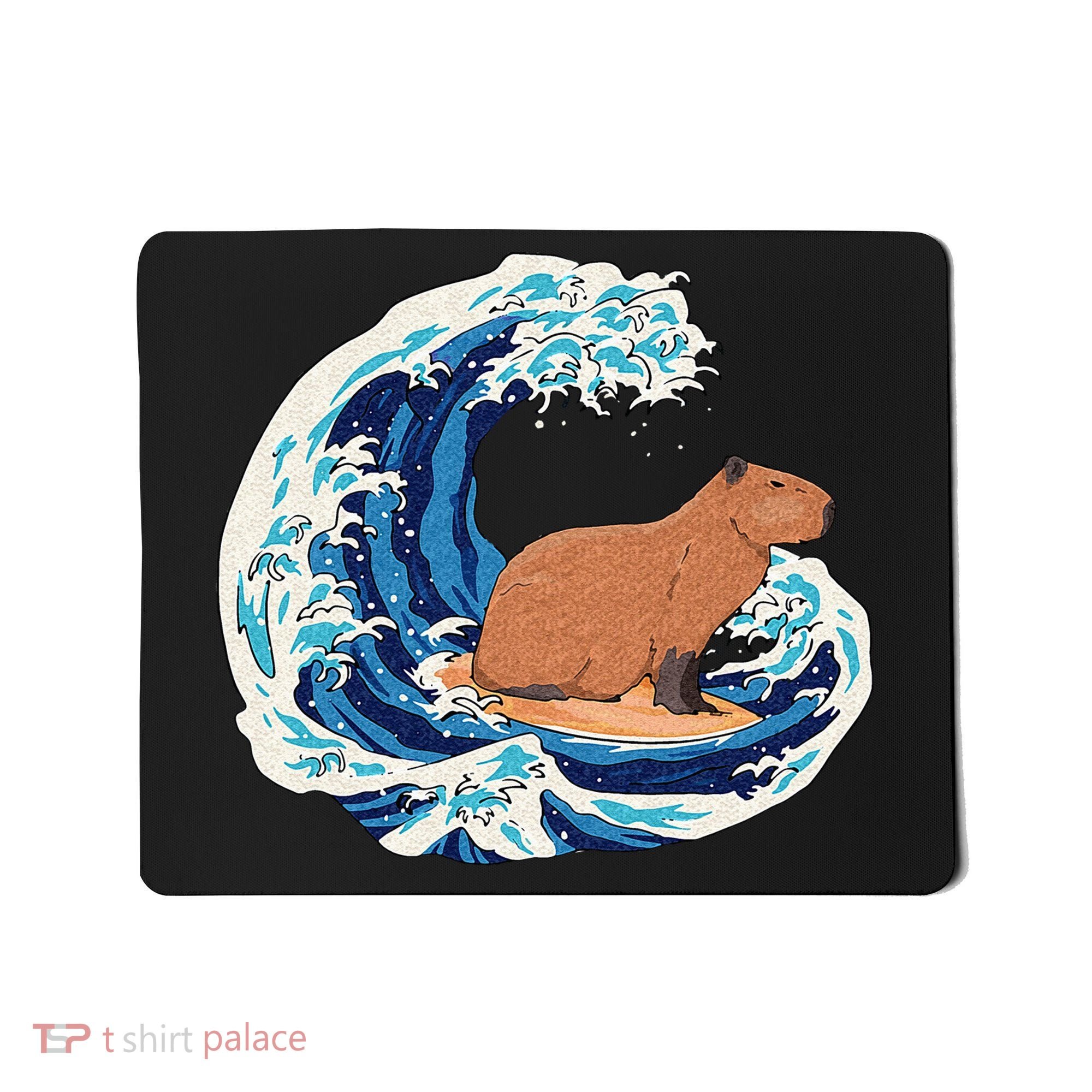 Capybara Surfing Rodent Wave Humor Animal Mousepad