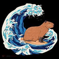 Capybara Surfing Rodent Wave Humor Animal Ornament thumb 1