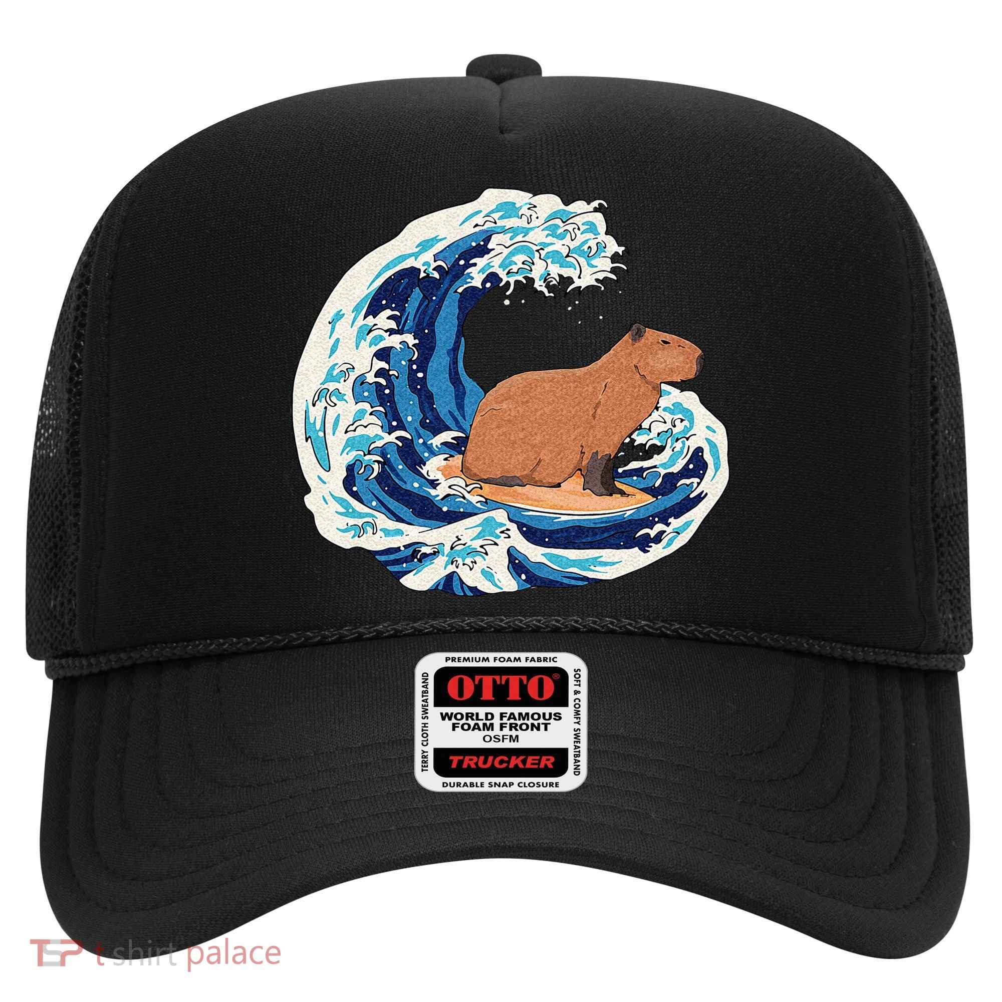Capybara Surfing Rodent Wave Humor Animal Hat