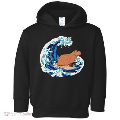 Capybara Surfing Rodent Wave Humor Animal Toddler Hoodie