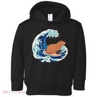 Capybara Surfing Rodent Wave Humor Animal Toddler Hoodie thumb 0