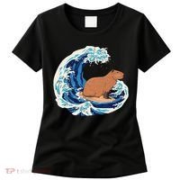 Capybara Surfing Rodent Wave Humor Animal Women's T-Shirt thumb 0