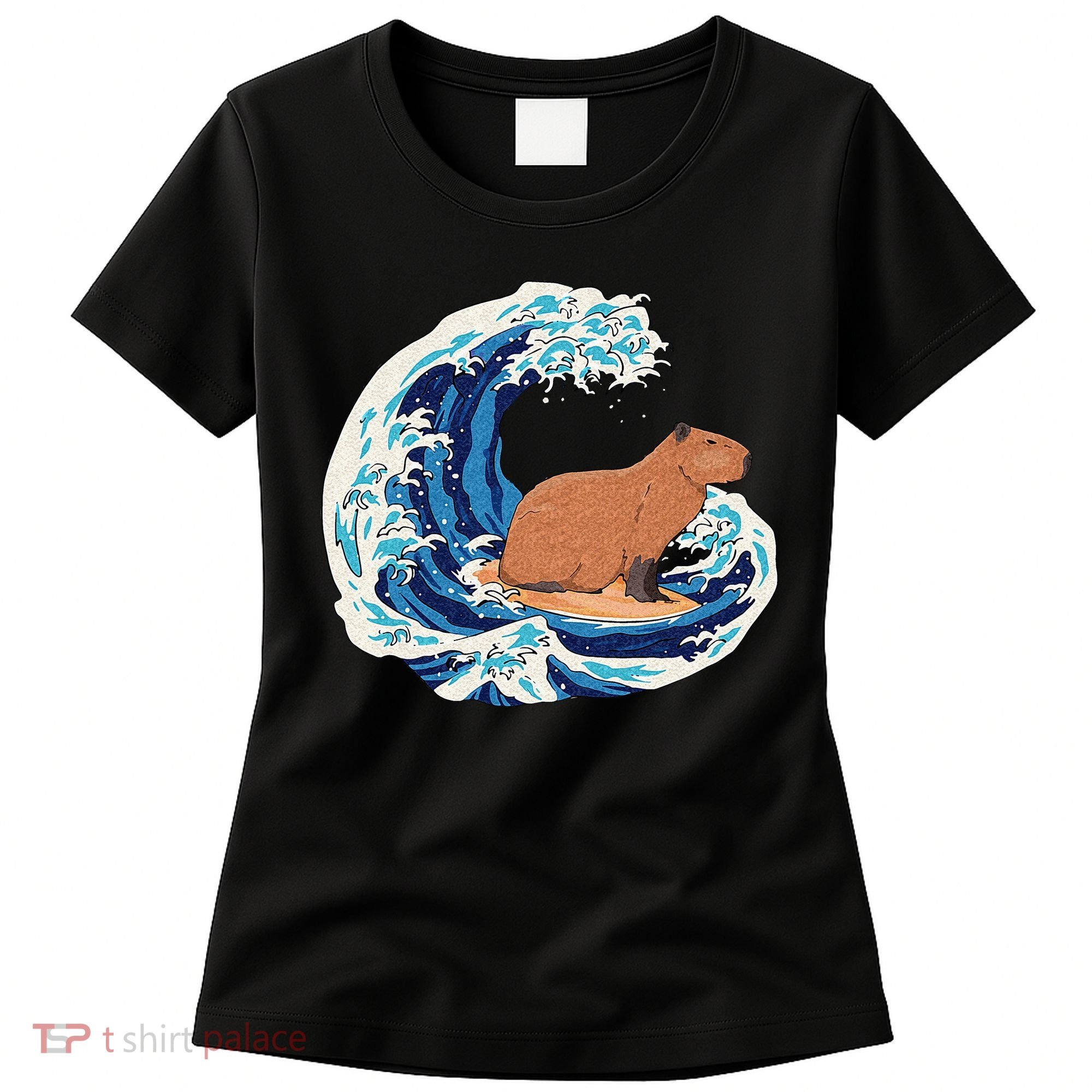 Capybara Surfing Rodent Wave Humor Animal Women's T-Shirt