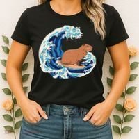 Capybara Surfing Rodent Wave Humor Animal Women's T-Shirt thumb 2