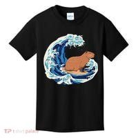 Capybara Surfing Rodent Wave Humor Animal Kids T-Shirt thumb 0
