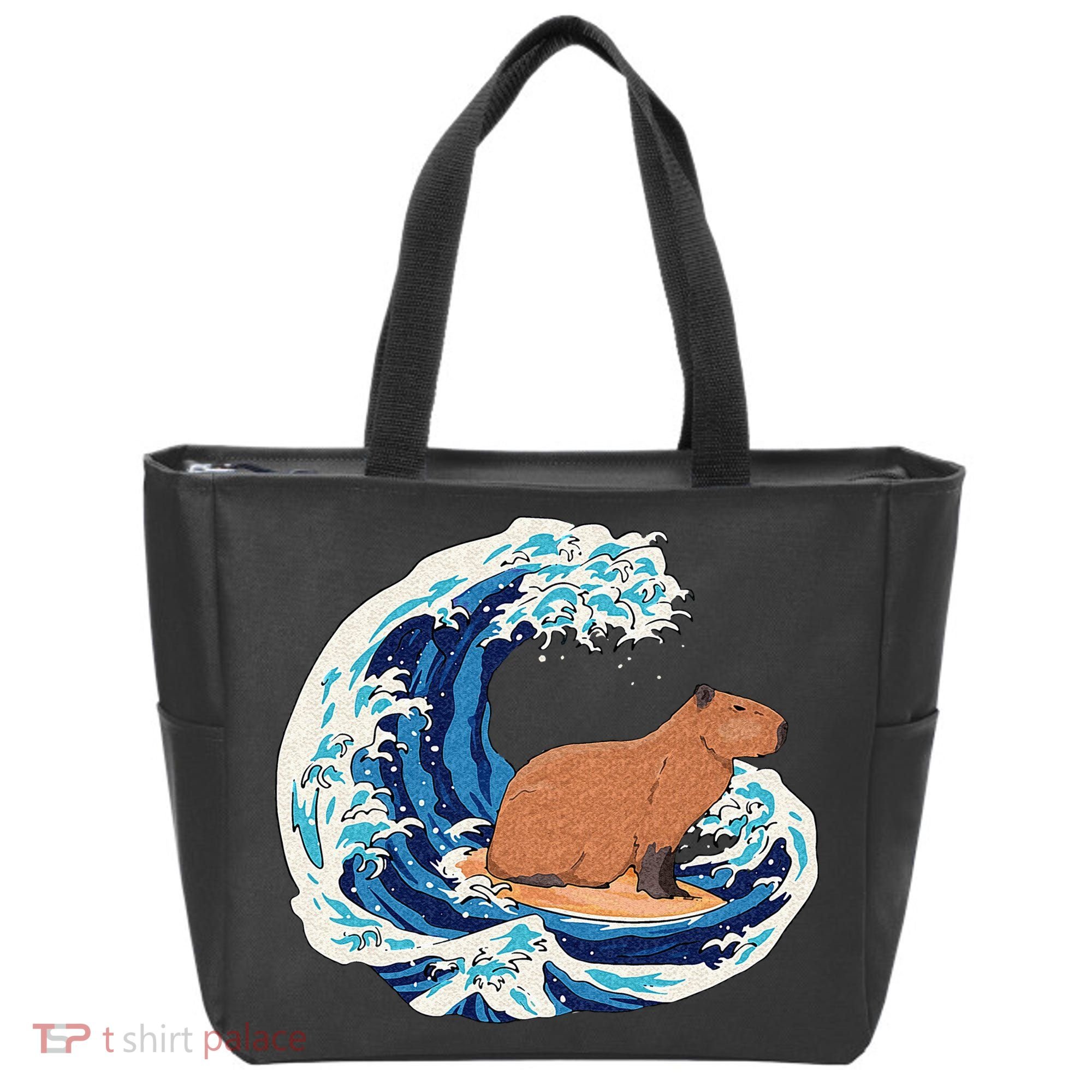 Capybara Surfing Rodent Wave Humor Animal Tote Bag