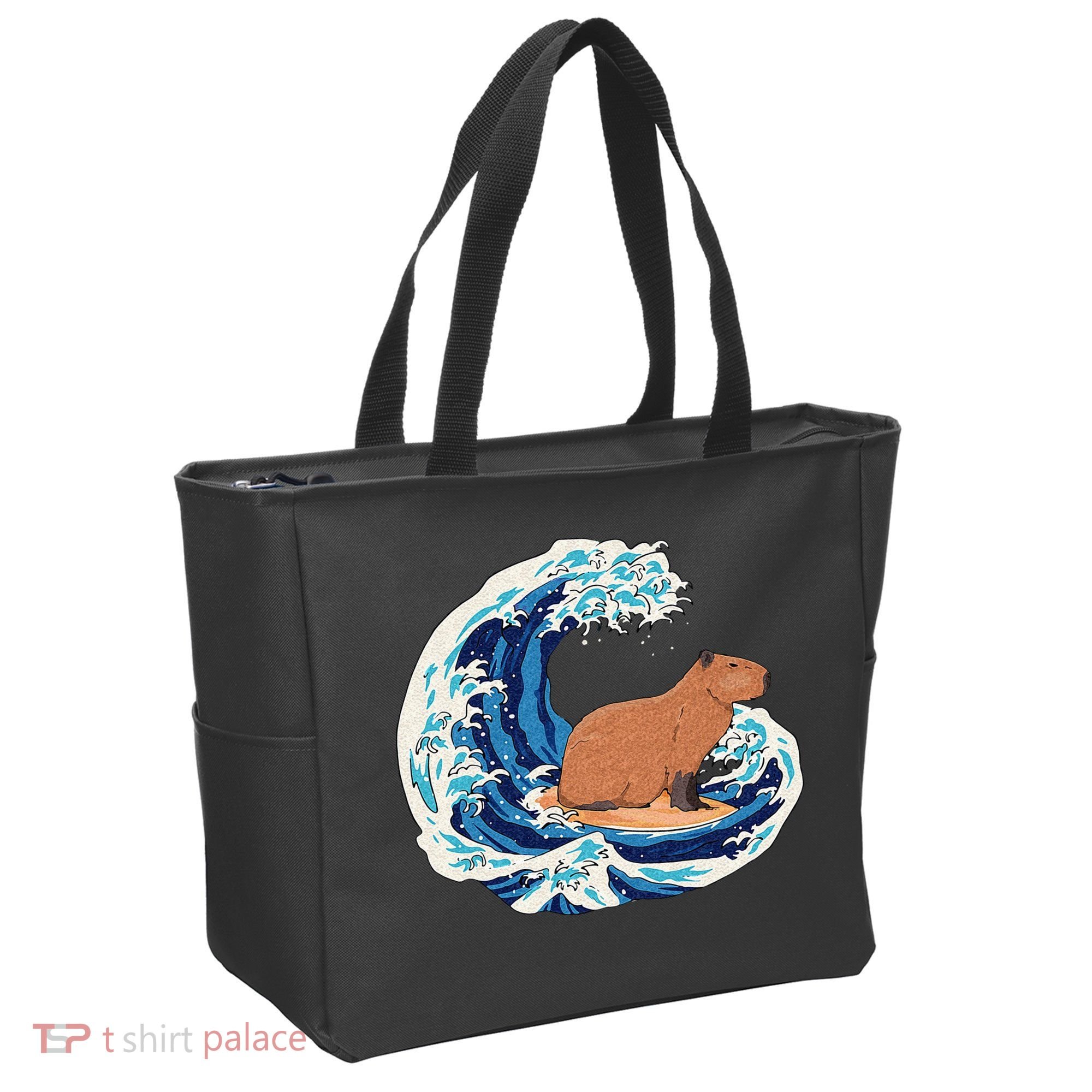 Capybara Surfing Rodent Wave Humor Animal Tote Bag