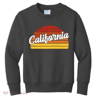 California Sunset Retro Vintage Kids Sweatshirt