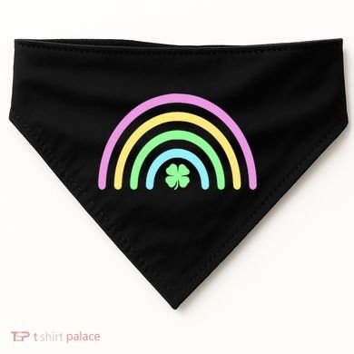 Colorful Shamrock Rainbow USA-Made Doggie Bandana