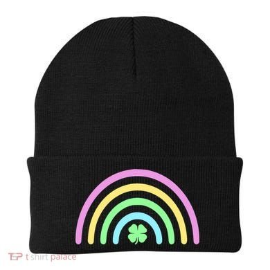 Colorful Shamrock Rainbow Beanie