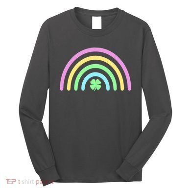 Colorful Shamrock Rainbow Long Sleeve Shirt