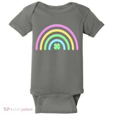 Colorful Shamrock Rainbow Baby Bodysuit