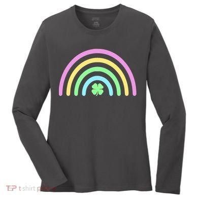 Colorful Shamrock Rainbow Women's Long Sleeve Shirt