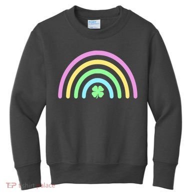 Colorful Shamrock Rainbow Kids Sweatshirt