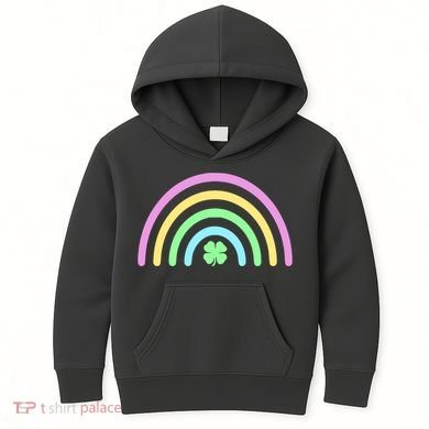 Colorful Shamrock Rainbow Kids Hoodie