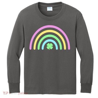 Colorful Shamrock Rainbow Kids Long Sleeve Shirt