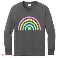 Colorful Shamrock Rainbow Kids Long Sleeve Shirt thumb 0