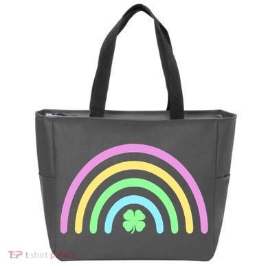 Colorful Shamrock Rainbow Tote Bag