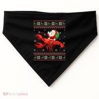 Christmas Santa Riding Lobster Funny Ugly Xmas Sweater Long Sleeve USA-Made Doggie Bandana thumb 0