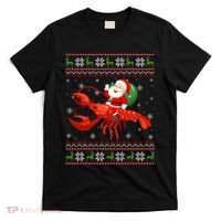 Christmas Santa Riding Lobster Funny Ugly Xmas Sweater Long Sleeve T-Shirt thumb 0
