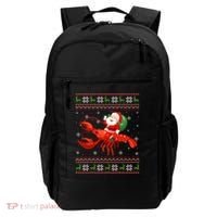 Christmas Santa Riding Lobster Funny Ugly Xmas Sweater Long Sleeve Backpack thumb 0