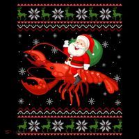 Christmas Santa Riding Lobster Funny Ugly Xmas Sweater Long Sleeve Coffee Mug thumb 5