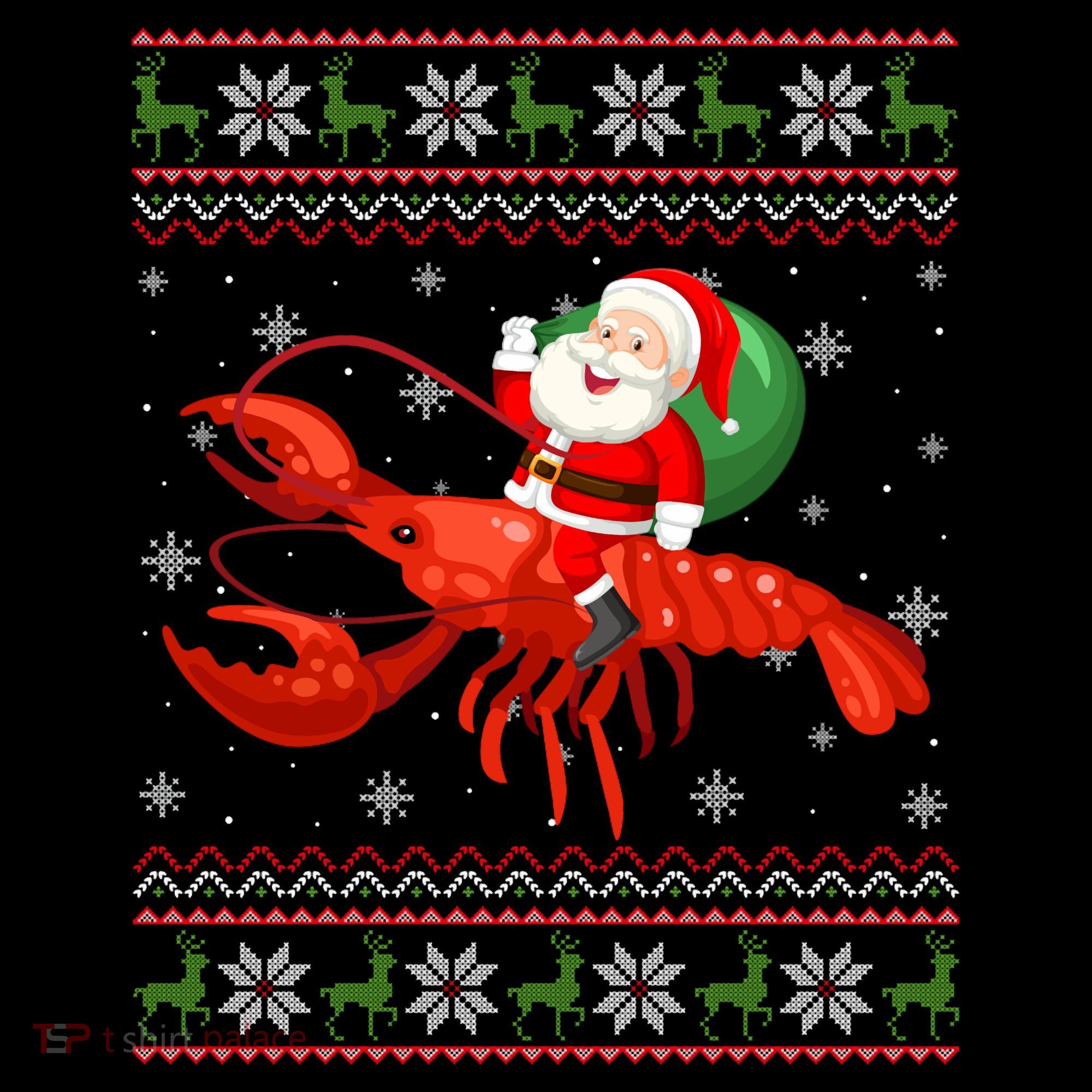 Christmas Santa Riding Lobster Funny Ugly Xmas Sweater Long Sleeve Coffee Mug