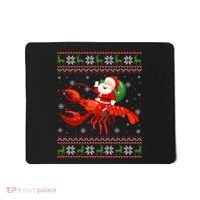 Christmas Santa Riding Lobster Funny Ugly Xmas Sweater Long Sleeve Mousepad thumb 0