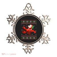 Christmas Santa Riding Lobster Funny Ugly Xmas Sweater Long Sleeve Ornament thumb 0