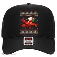 Christmas Santa Riding Lobster Funny Ugly Xmas Sweater Long Sleeve Hat thumb 0