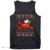Christmas Santa Riding Lobster Funny Ugly Xmas Sweater Long Sleeve Tank Top thumb 0